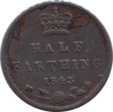1843 HALF FARTHING ( VF ) 8 - Half Farthing - Cambridgeshire Coins