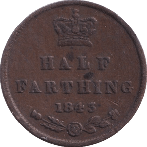 1843 HALF FARTHING ( VF ) - Half Farthing - Cambridgeshire Coins