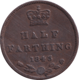 1843 HALF FARTHING ( VF ) - Half Farthing - Cambridgeshire Coins