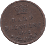 1843 HALF FARTHING ( VF ) - Half Farthing - Cambridgeshire Coins