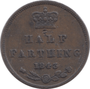 1843 HALF FARTHING ( VF ) - Half Farthing - Cambridgeshire Coins