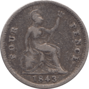 1843 SILVER FOURPENCE ( NF ) 3 - Fourpence - Cambridgeshire Coins