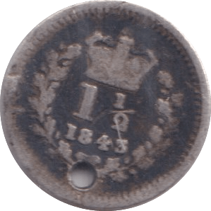 1843 THREE HALF PENCE ( FAIR ) HOLED - Three Half Pence - Cambridgeshire Coins