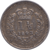 1843 THREE HALFPENCE ( GVF ) - three half pence - Cambridgeshire Coins