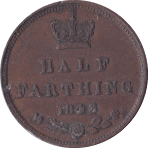 1843 HALF FARTHING ( EF ) C - Half Farthing - Cambridgeshire Coins