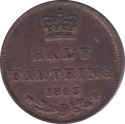 1843 HALF FARTHING ( GVF ) - Half Farthing - Cambridgeshire Coins