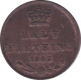 1843 HALF FARTHING ( GVF ) - Half Farthing - Cambridgeshire Coins