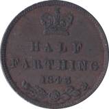1843 HALF FARTHING ( EF ) B - Half Farthing - Cambridgeshire Coins