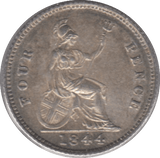 1844 FOURPENCE ( AUNC ) - Threepence - Cambridgeshire Coins