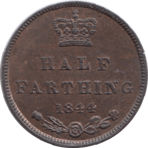 1844 HALF FARTHING ( AUNC ) 2 - Farthing - Cambridgeshire Coins