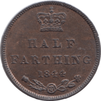 1844 HALF FARTHING ( AUNC ) 2 - Farthing - Cambridgeshire Coins