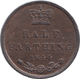 1844 HALF FARTHING ( AUNC ) 2 - Farthing - Cambridgeshire Coins