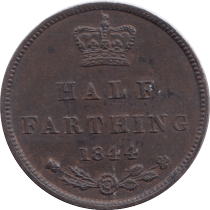 1844 HALF FARTHING ( AUNC ) 3 - Farthing - Cambridgeshire Coins