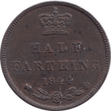 1844 HALF FARTHING ( AUNC ) 3 - Farthing - Cambridgeshire Coins