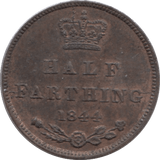 1844 HALF FARTHING ( AUNC ) 3 - Half Farthing - Cambridgeshire Coins