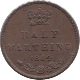 1844 HALF FARTHING ( AUNC ) 8 - Half Farthing - Cambridgeshire Coins