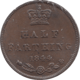 1844 HALF FARTHING ( AUNC ) - Half Farthing - Cambridgeshire Coins