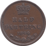1844 HALF FARTHING ( EF ) 3 - Half Farthing - Cambridgeshire Coins