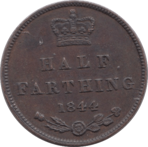 1844 HALF FARTHING ( EF ) 6 - Half Farthing - Cambridgeshire Coins