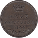 1844 HALF FARTHING ( EF ) 8 - Half Farthing - Cambridgeshire Coins