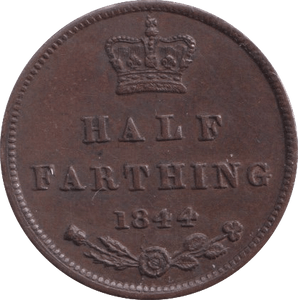 1844 HALF FARTHING ( EF ) - Half Farthing - Cambridgeshire Coins