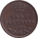 1844 HALF FARTHING ( EF ) - Half Farthing - Cambridgeshire Coins