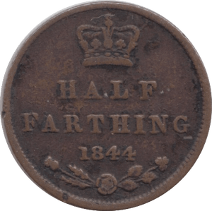 1844 HALF FARTHING ( FINE ) 6 - Half Farthing - Cambridgeshire Coins