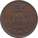 1844 HALF FARTHING ( FINE ) - Half Farthing - Cambridgeshire Coins