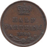 1844 HALF FARTHING ( GVF ) 9 - Half Farthing - Cambridgeshire Coins