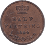 1844 HALF FARTHING ( GVF ) - Half Farthing - Cambridgeshire Coins