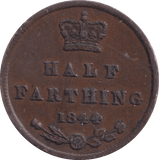 1844 HALF FARTHING ( GVF ) - Half Farthing - Cambridgeshire Coins