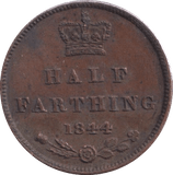 1844 HALF FARTHING ( GVF ) - Half Farthing - Cambridgeshire Coins