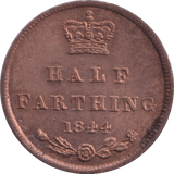 1844 HALF FARTHING ( UNC ) 1 - Half Farthing - Cambridgeshire Coins