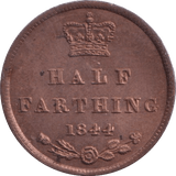 1844 HALF FARTHING ( UNC ) 2 - Half Farthing - Cambridgeshire Coins