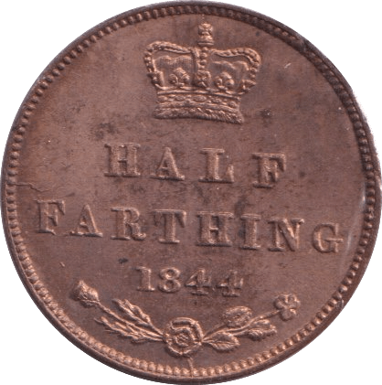 1844 HALF FARTHING ( UNC ) 3 - Half Farthing - Cambridgeshire Coins