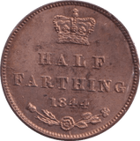 1844 HALF FARTHING ( UNC ) 3 - Half Farthing - Cambridgeshire Coins