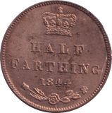 1844 HALF FARTHING ( UNC ) 3 - Half Farthing - Cambridgeshire Coins