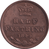 1844 HALF FARTHING ( UNC ) 4 - Half Farthing - Cambridgeshire Coins