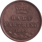 1844 HALF FARTHING ( UNC ) 4 - Half Farthing - Cambridgeshire Coins