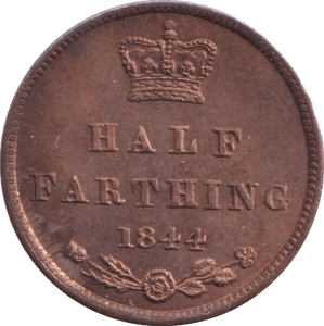 1844 HALF FARTHING ( UNC ) 5 - Half Farthing - Cambridgeshire Coins
