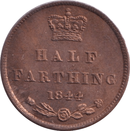 1844 HALF FARTHING ( UNC ) 5 - Half Farthing - Cambridgeshire Coins