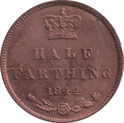 1844 HALF FARTHING ( UNC ) 6 - Half Farthing - Cambridgeshire Coins