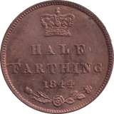 1844 HALF FARTHING ( UNC ) 6 - Half Farthing - Cambridgeshire Coins