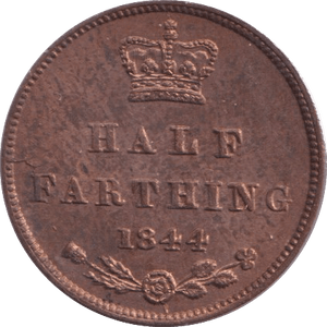 1844 HALF FARTHING ( UNC ) 7 - Half Farthing - Cambridgeshire Coins