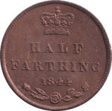 1844 HALF FARTHING ( UNC ) 8 - Half Farthing - Cambridgeshire Coins