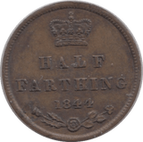 1844 HALF FARTHING ( UNC ) - Cambridgeshire Coins