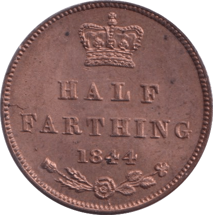 1844 HALF FARTHING ( UNC ) - Half Farthing - Cambridgeshire Coins