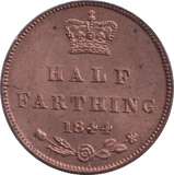 1844 HALF FARTHING ( UNC ) - Half Farthing - Cambridgeshire Coins