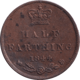 1844 HALF FARTHING ( UNC ) - Half Farthing - Cambridgeshire Coins