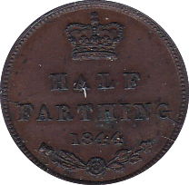 1844 HALF FARTHING - Half Farthing - Cambridgeshire Coins